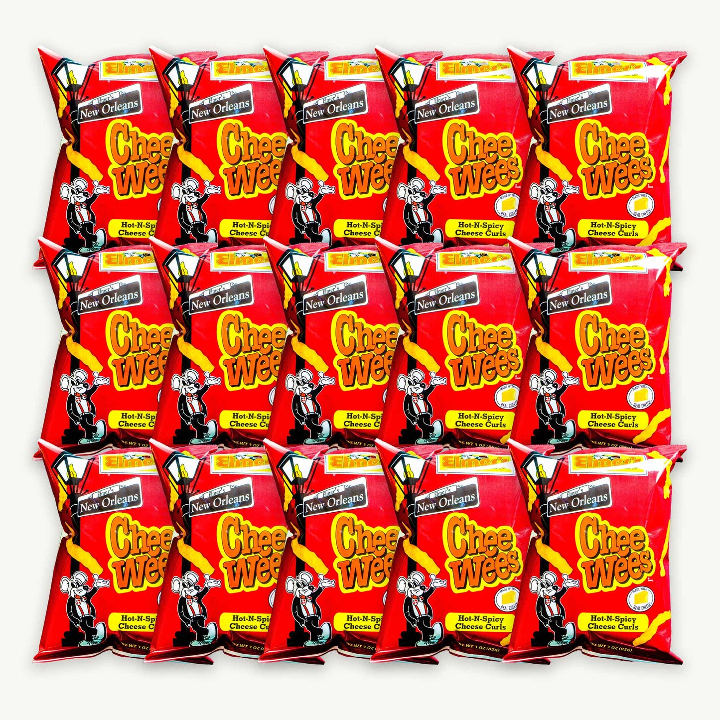 Elmer's Chee Wees Hot N Spicy Cheese Curls 3oz