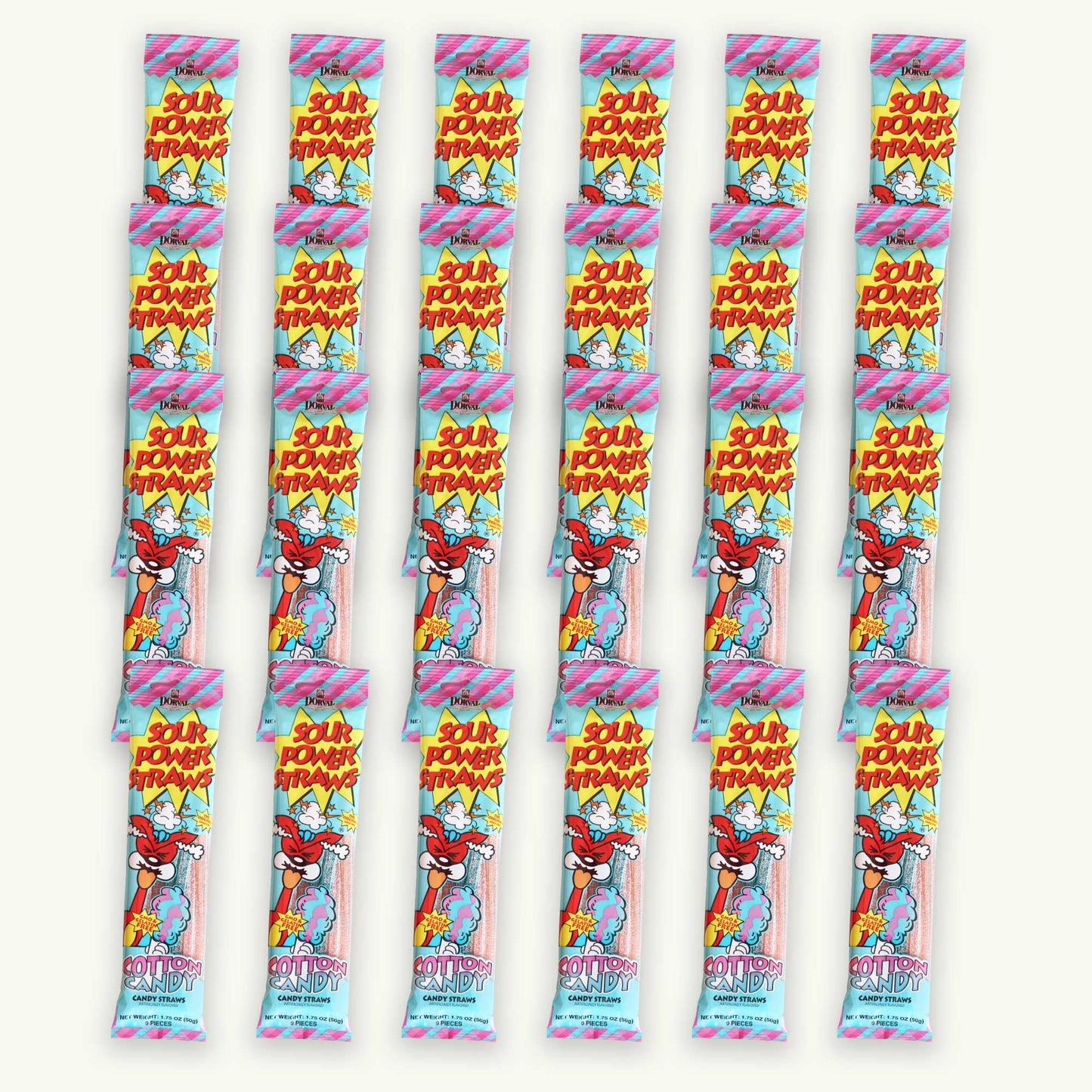 Cotton Candy Sour Power Candy Straws 1.75oz