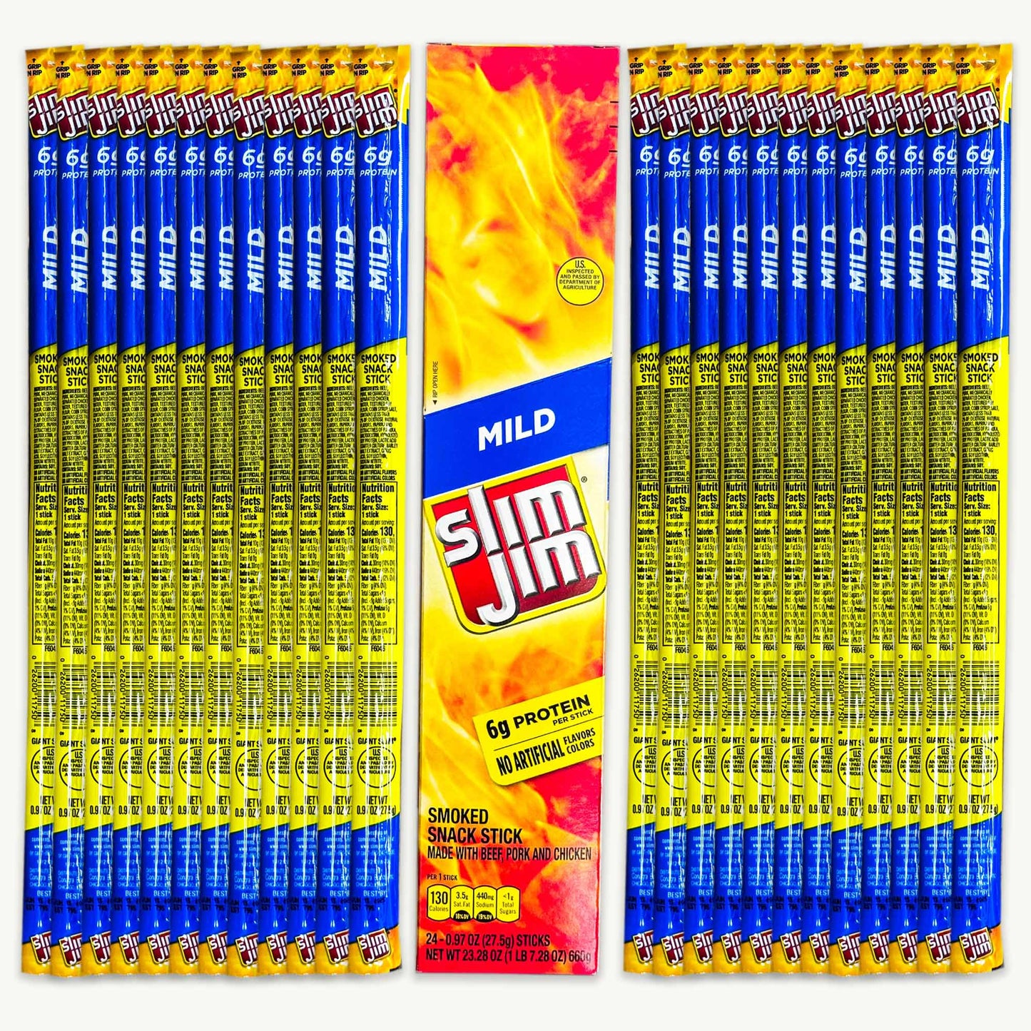 Slim Jim Giant Mild Beef Jerky Meat Stick 0.97oz