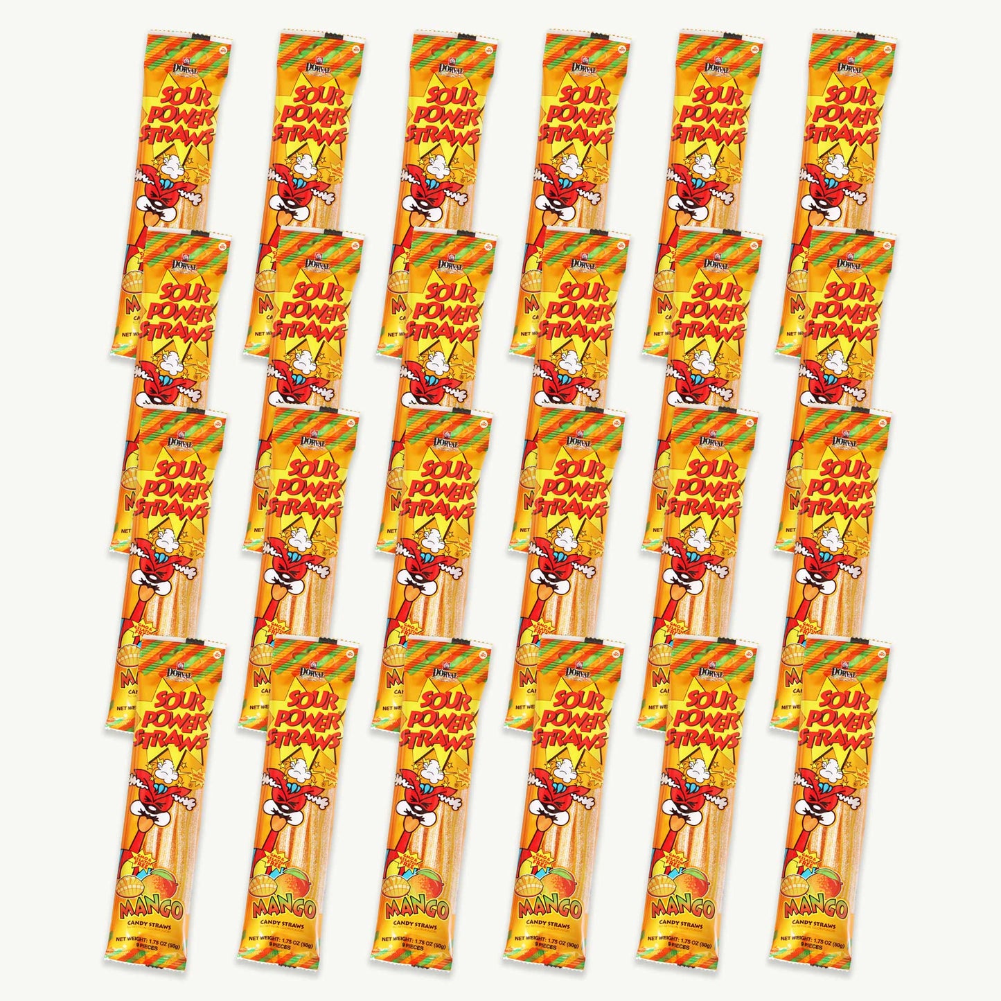 Mango Sour Power Candy Straws 1.75oz