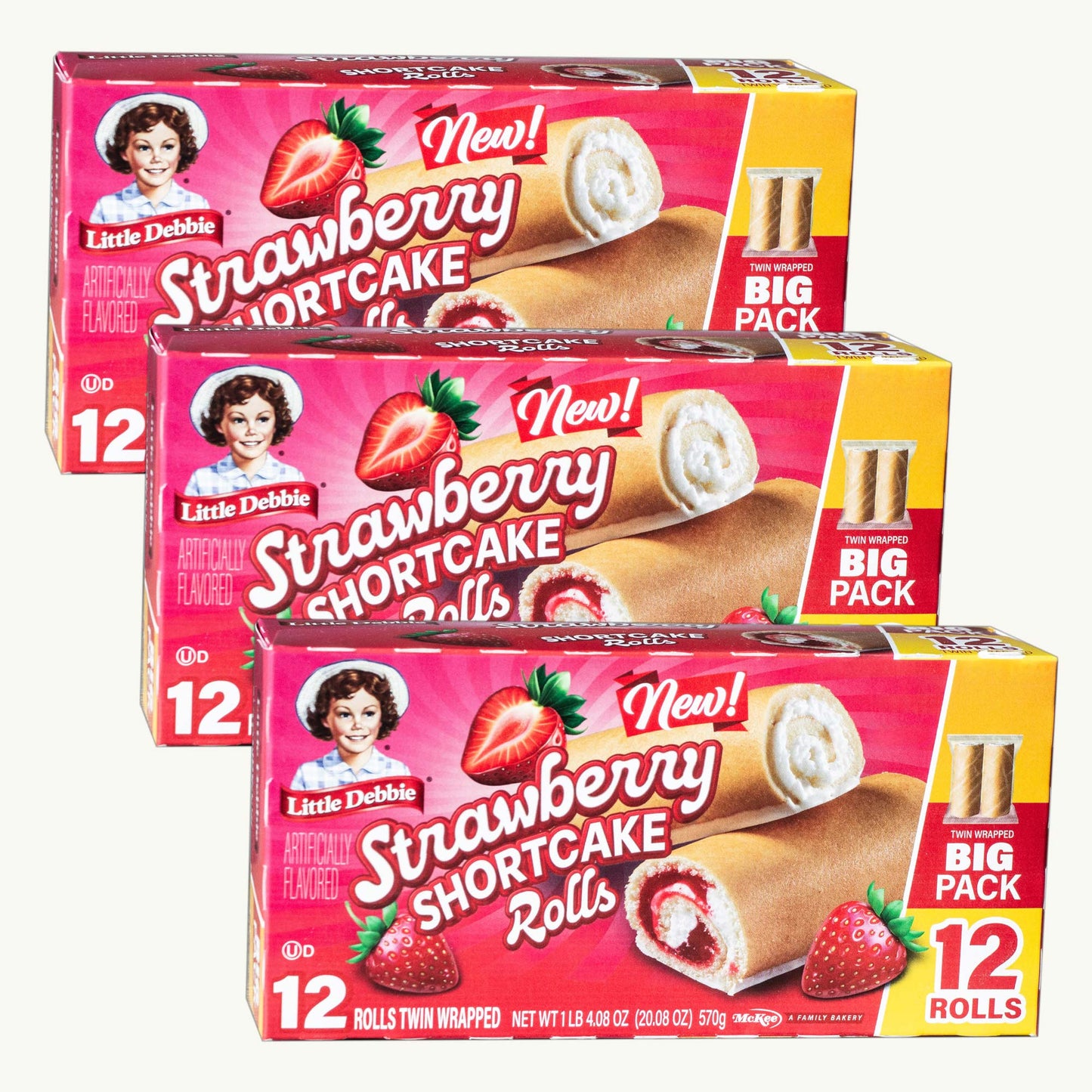 Little Debbie Strawberry Shortcake Rolls 20.08oz, Twin Rolls 12ct
