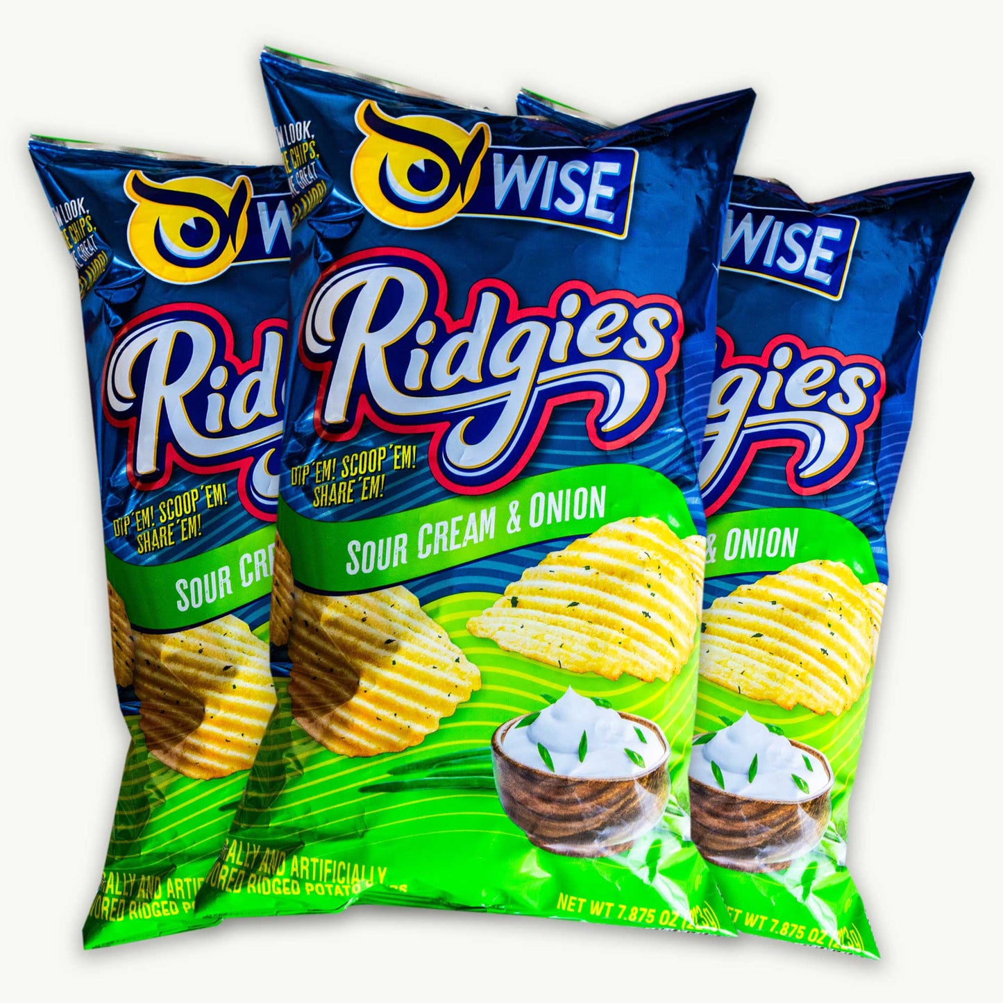 Wise Ridgies Sour Cream Onion Potato Chips 7.87oz