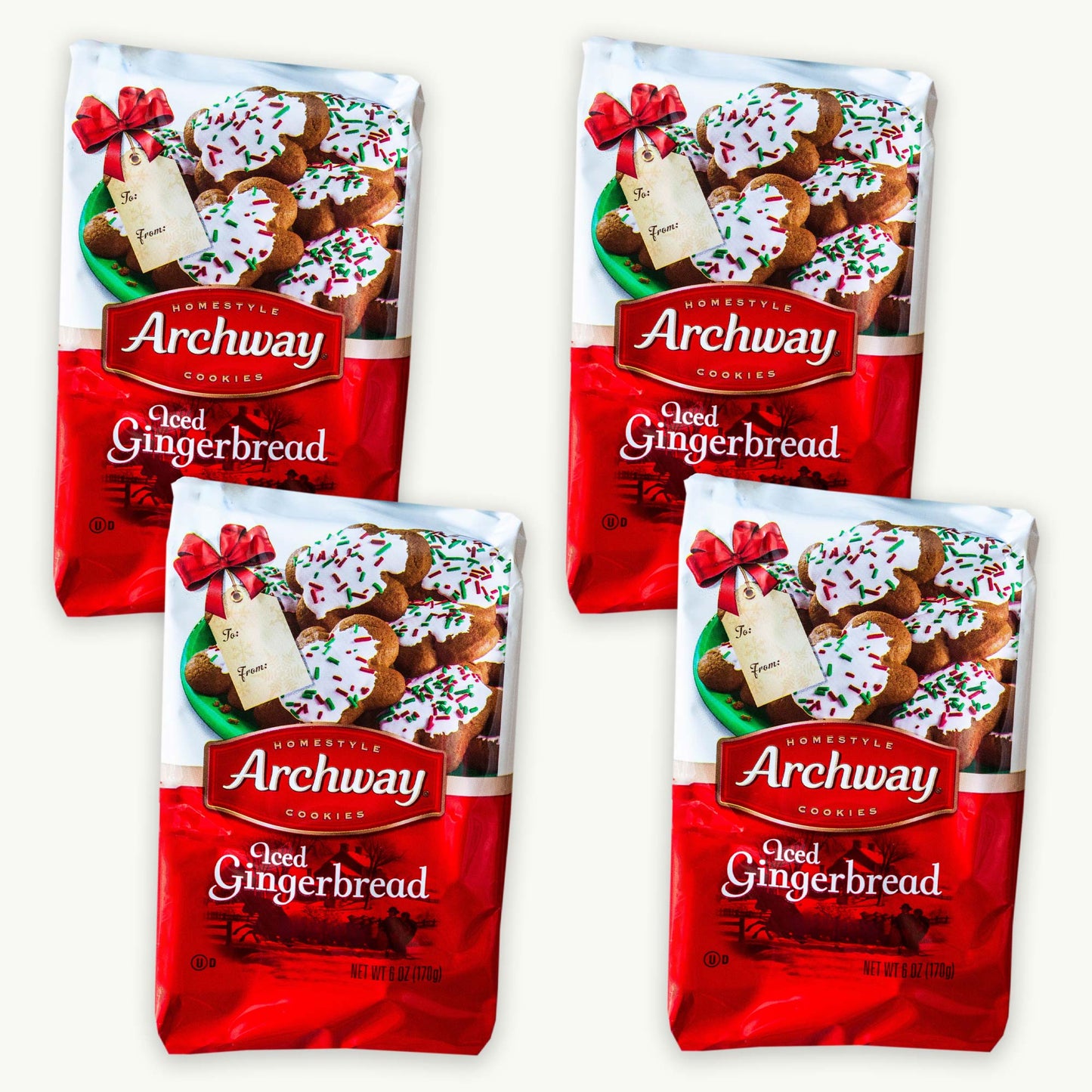 Archway Christmas Holiday Iced Gingerbread Cookies 6oz