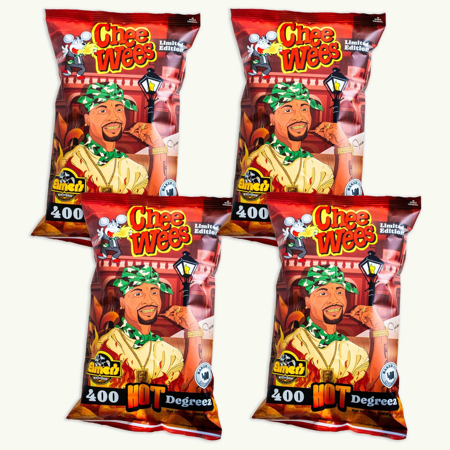 Elmer's Hot 400 Degreez Cheewees Cheese Curls 4oz