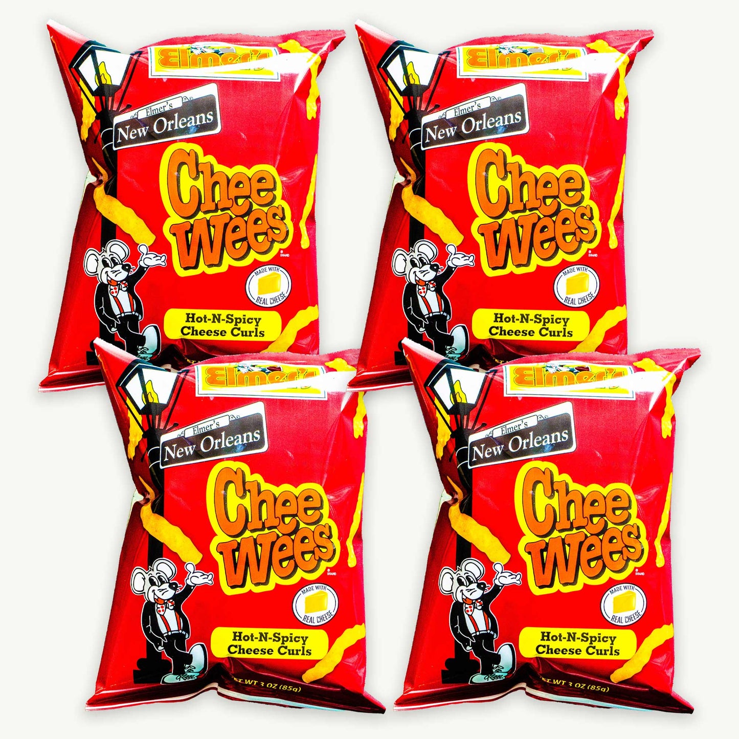 Elmer's Chee Wees Hot N Spicy Cheese Curls 3oz
