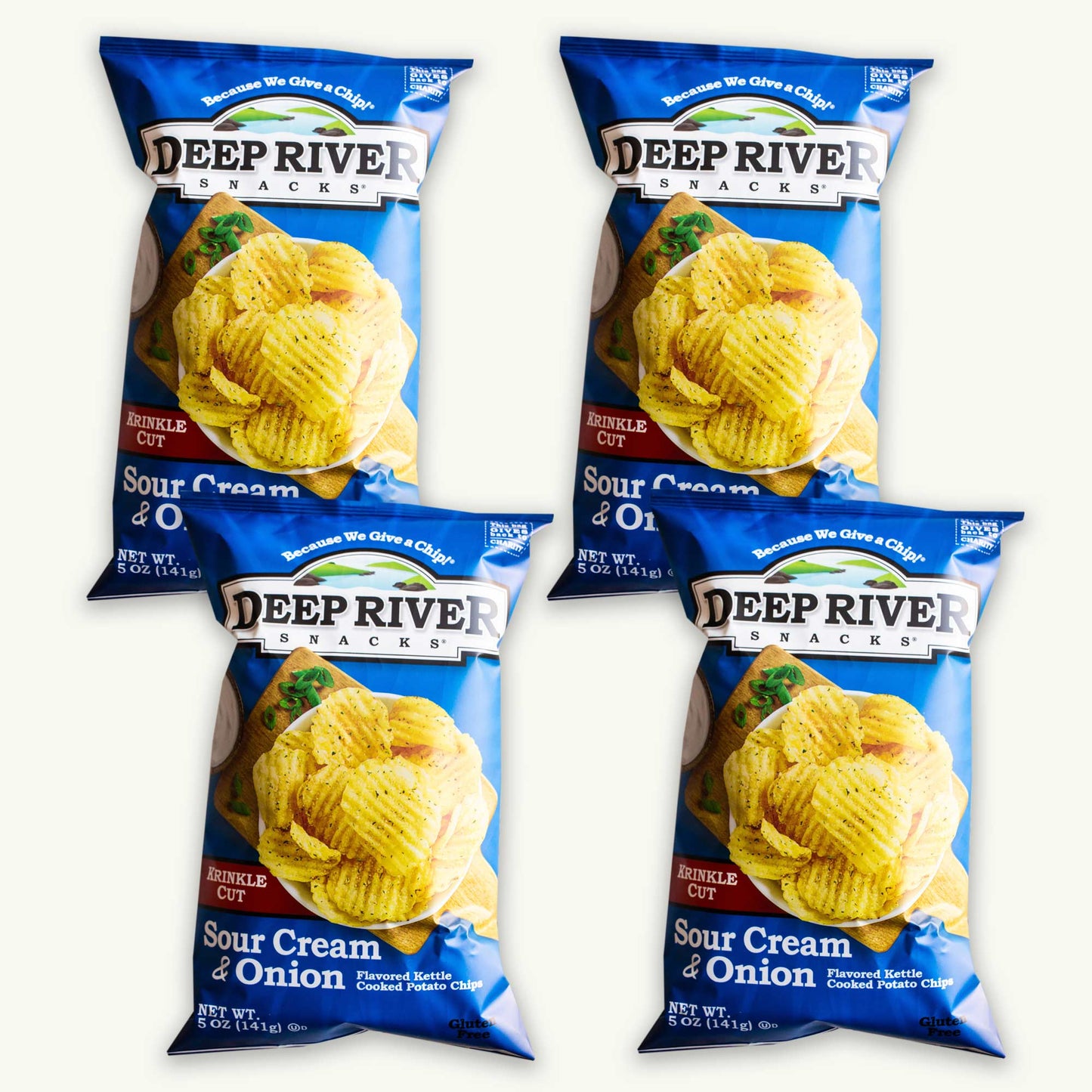 Deep River Krinkle Cut Sour Cream Onion Potato Chip 5oz