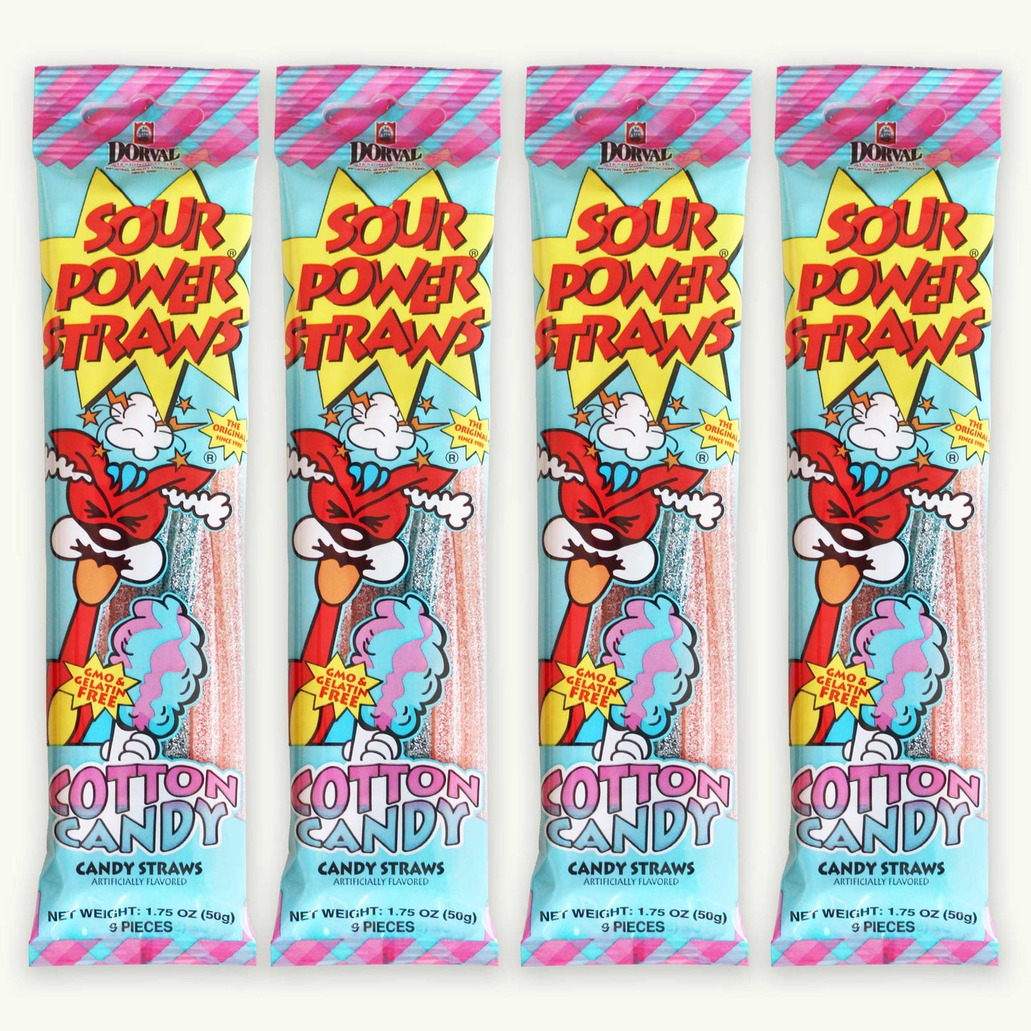 Cotton Candy Sour Power Candy Straws 1.75oz