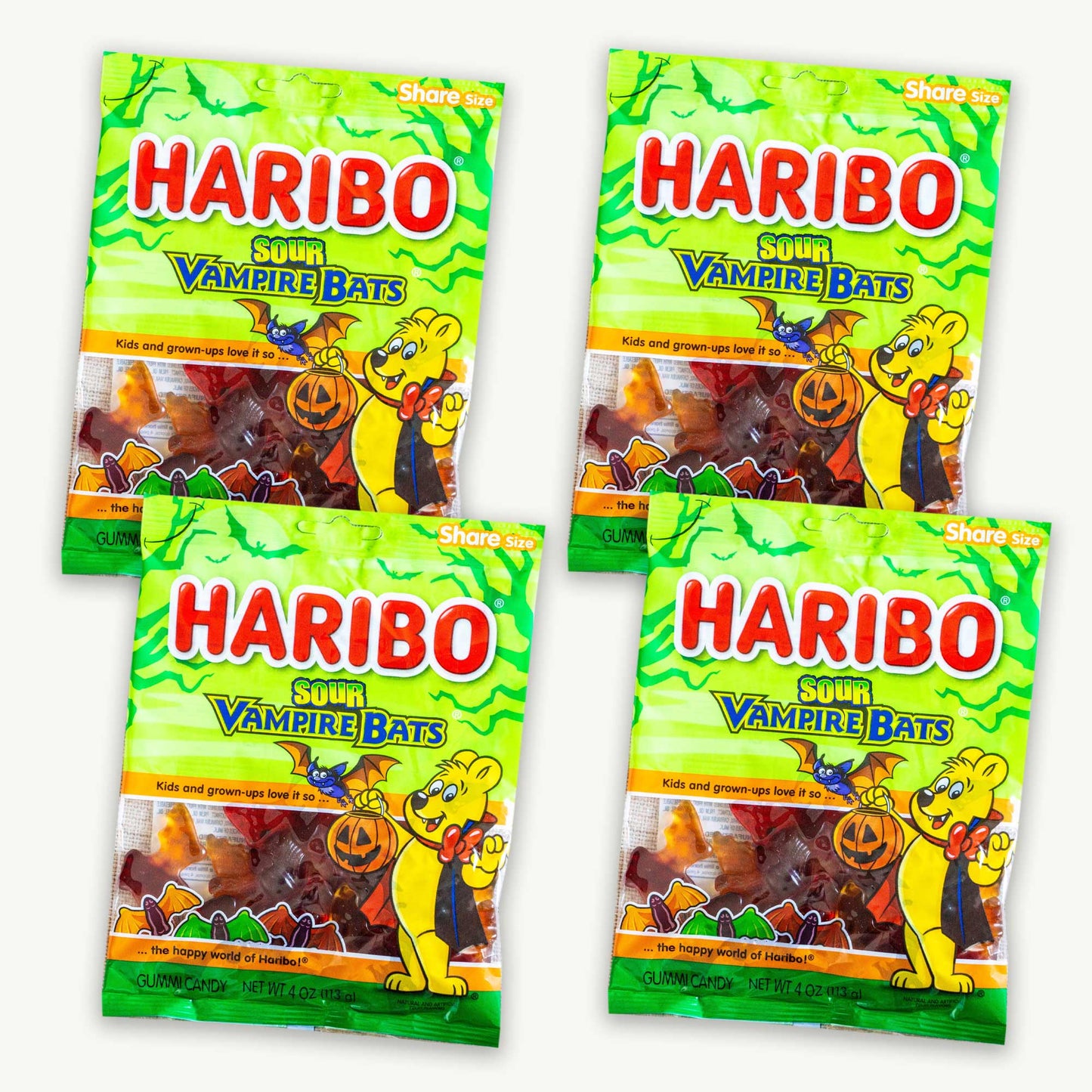 Haribo Sour Vampire Bats Gummy Candy 4oz