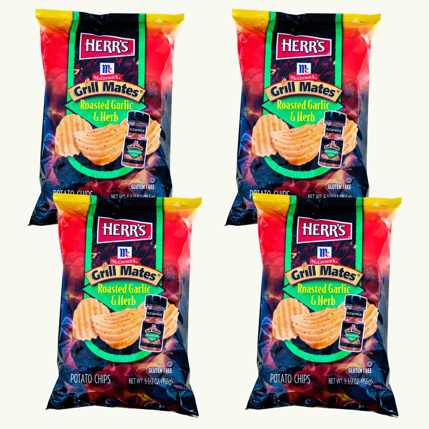Herr's McCormick Grill Mates Roasted Garlic Herb Potato Chips 5.5oz