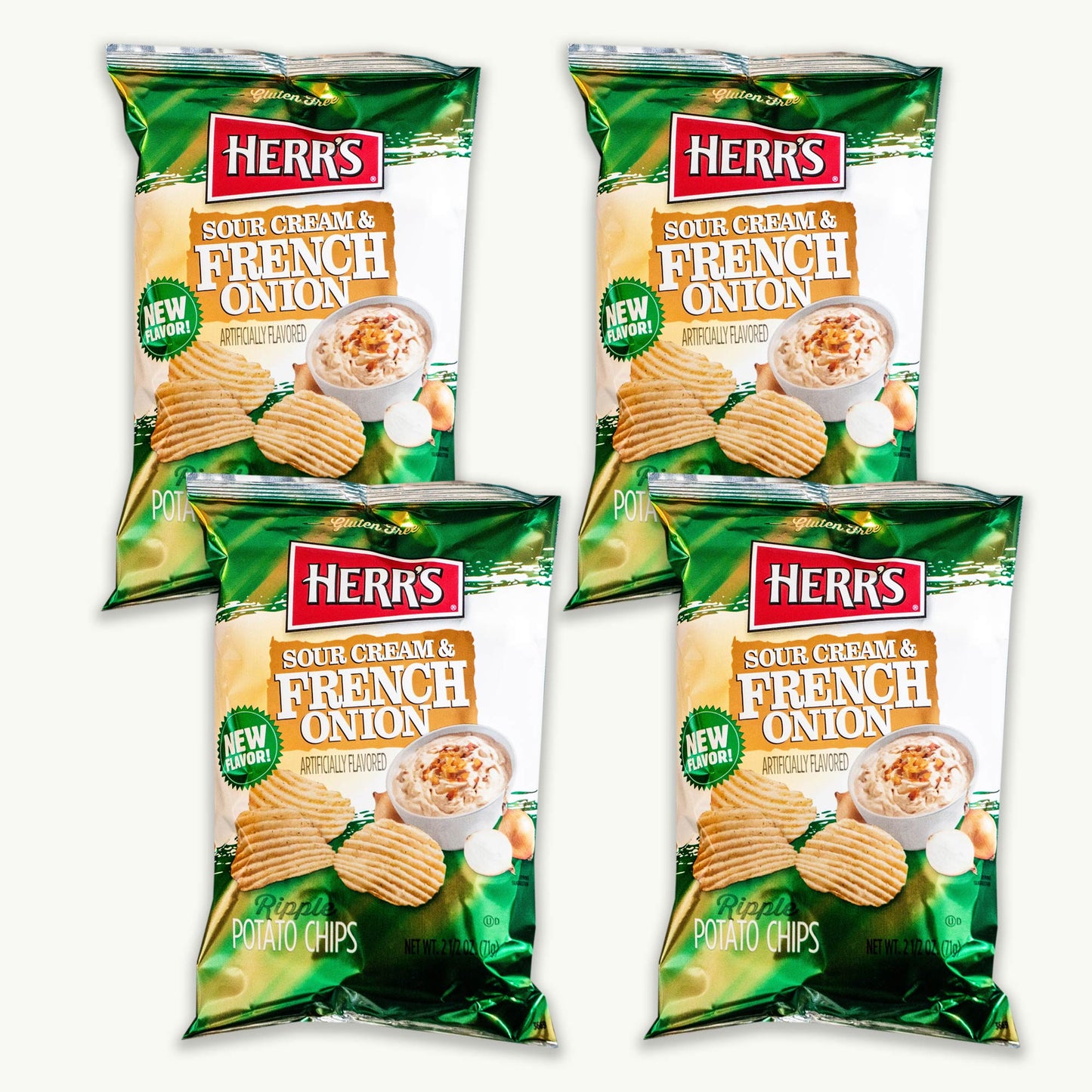 Herr's Sour Cream and French Onion Ripple Potato Chip 2.5oz