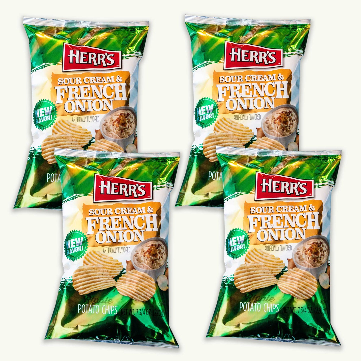 Herr's Sour Cream and French Onion Ripple Potato Chip 7.75oz