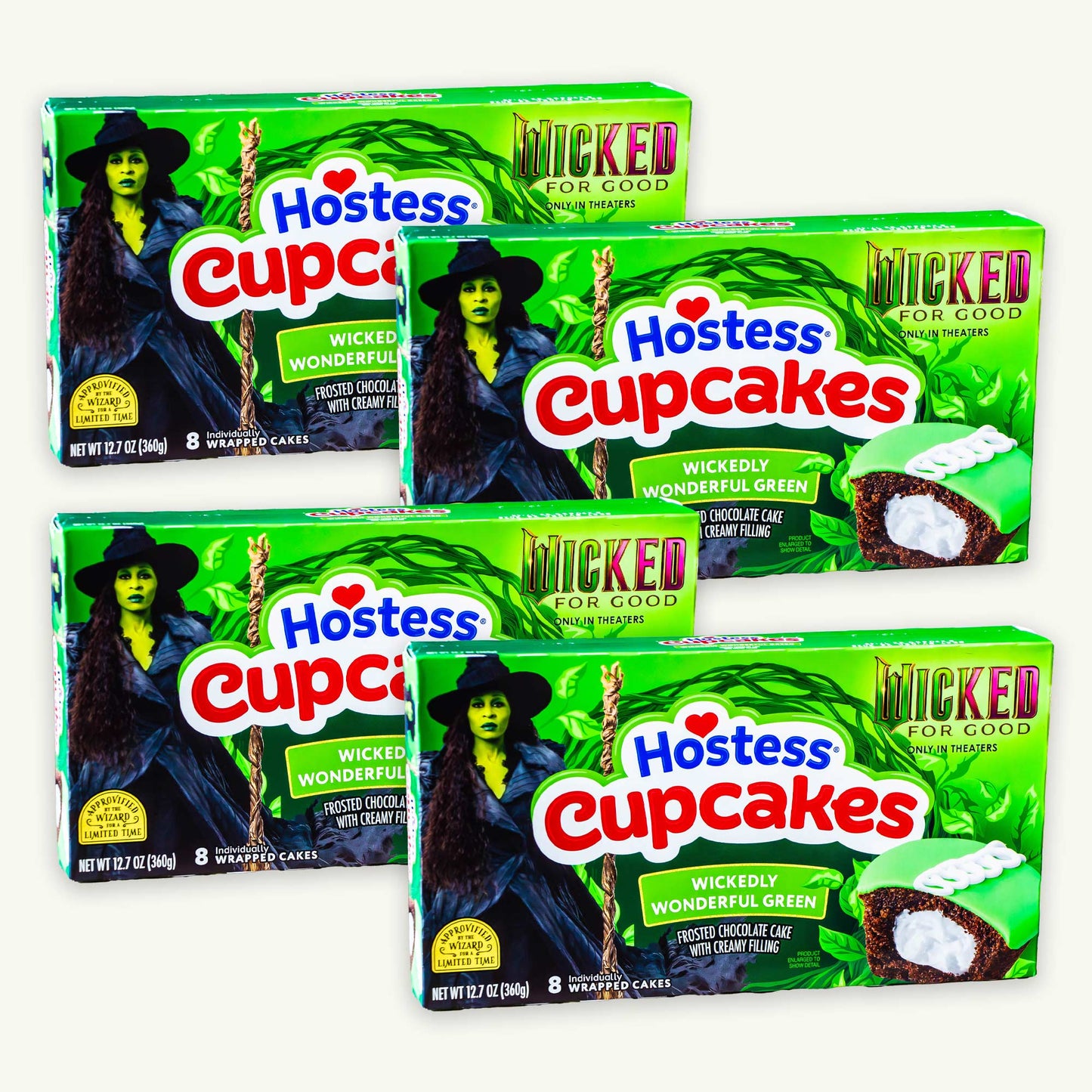 Hostess Wicked for Good Wickedly Wonderful Green Chocolate Cupcakes 12.7oz 8ct