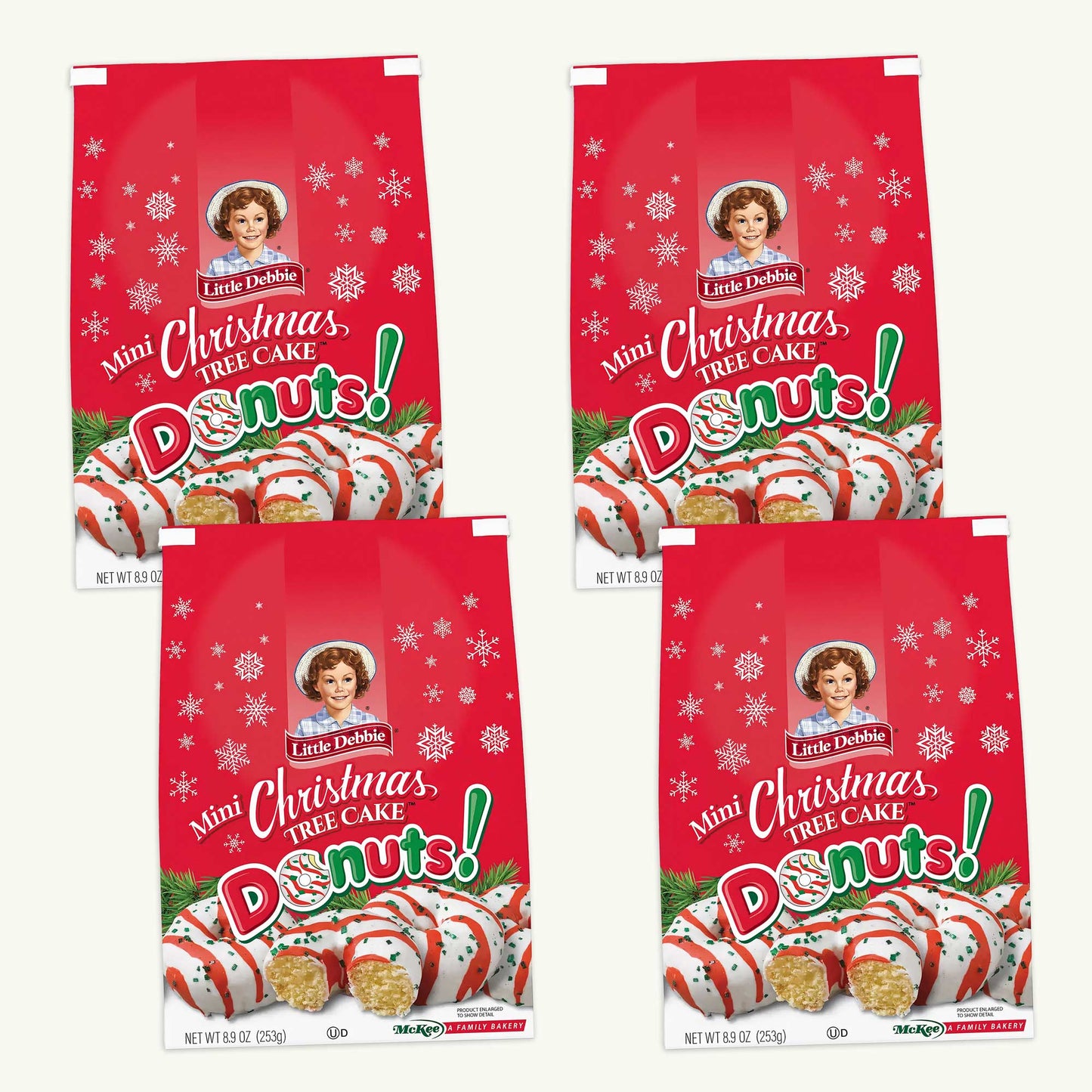 Little Debbie Mini Christmas Tree Cake Donuts 8.9oz