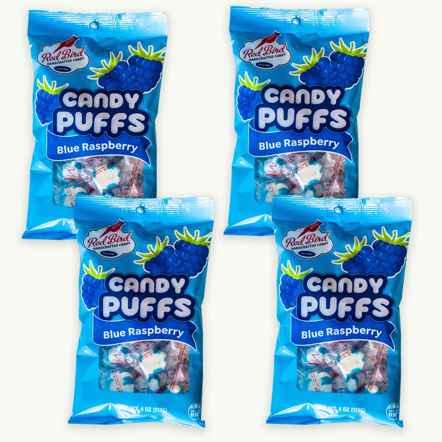 Red Bird Candy Puffs Blue Raspberry 4oz
