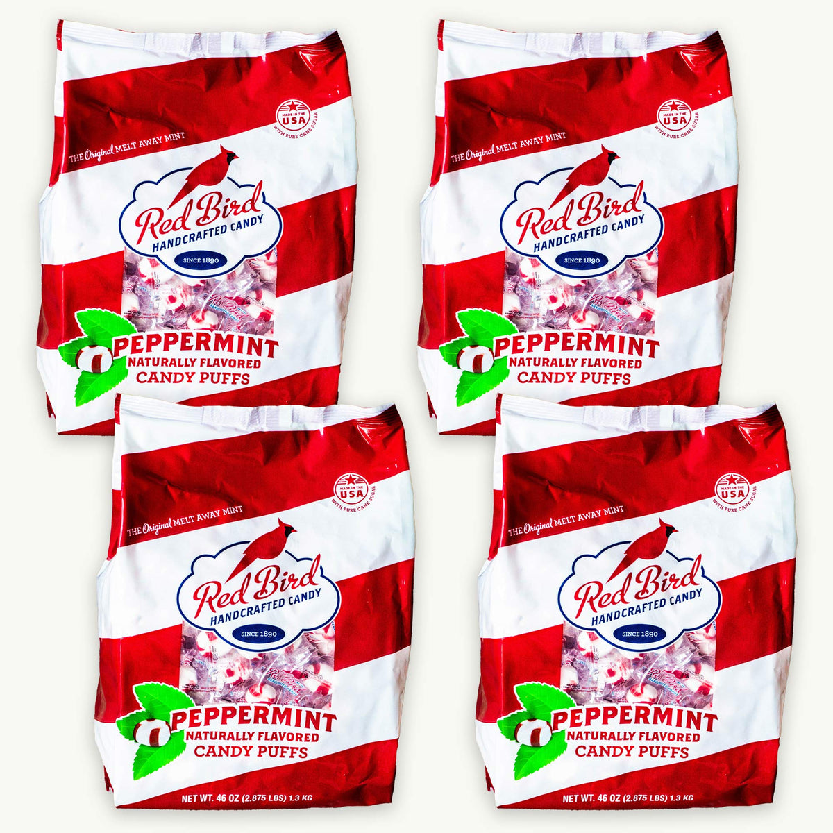 Red Ruff Puff Red Bird Candy Puffs Peppermint 46oz – Noble Crunch