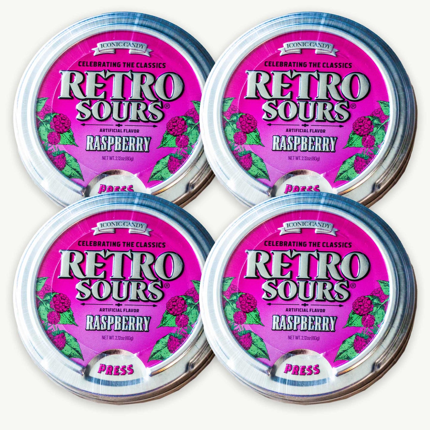Retro Sours Raspberry Fruit Candy 2.12oz