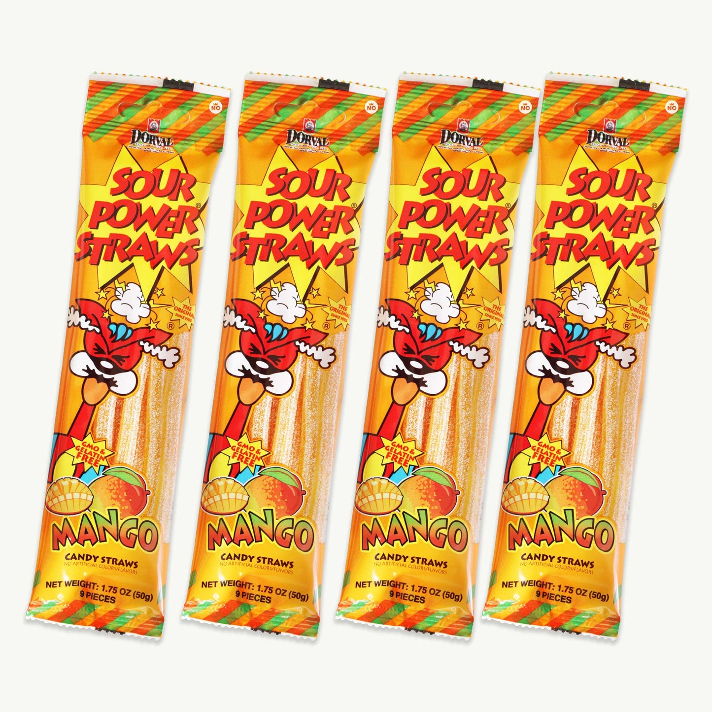 Mango Sour Power Candy Straws 1.75oz