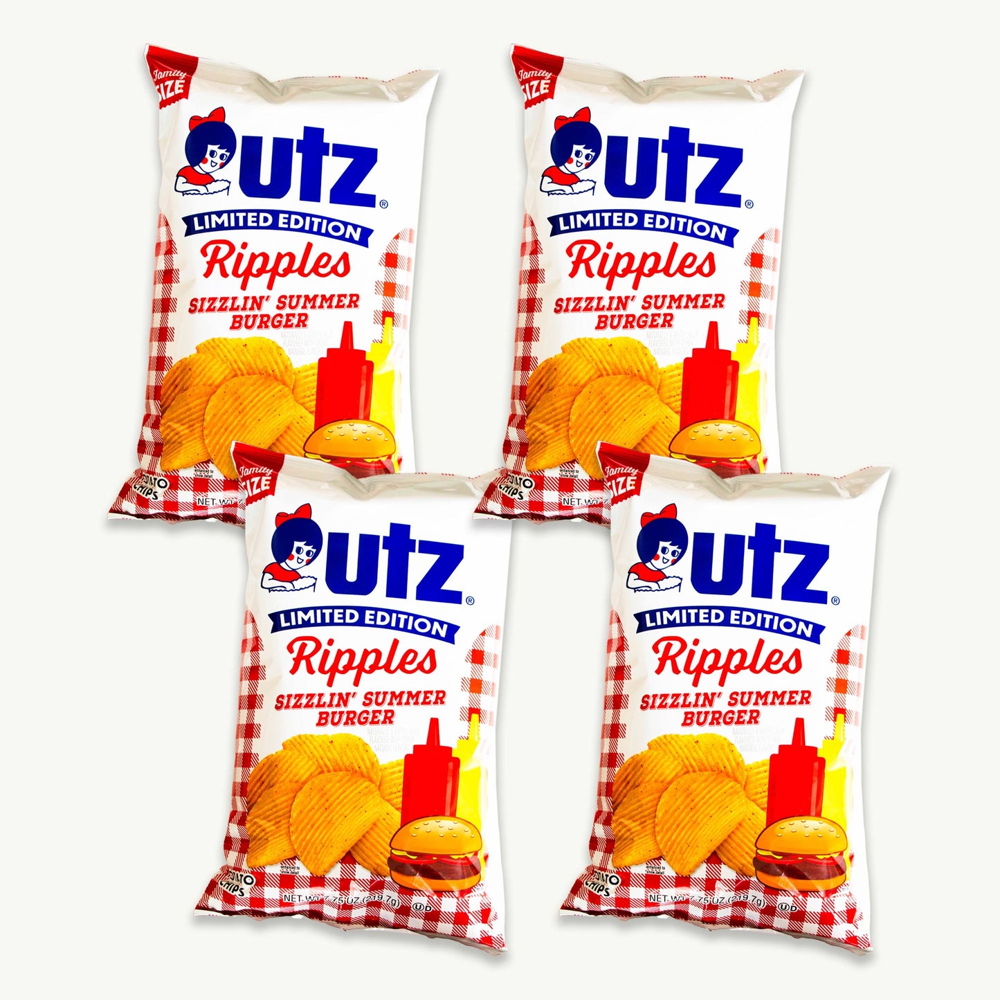 Utz Sizzlin' Summer Burger Ripple Potato Chips 7.75oz
