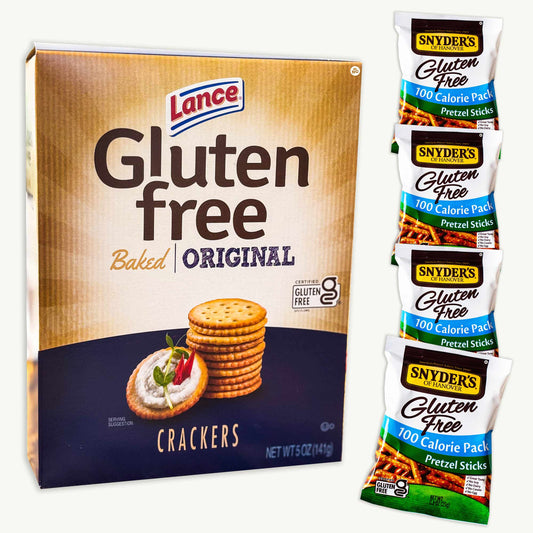 Lance Gluten Free Baked Original Crackers 5oz - Snyder's Gluten Free Pretzel Sticks 0.9oz (4pk) - 5 Items