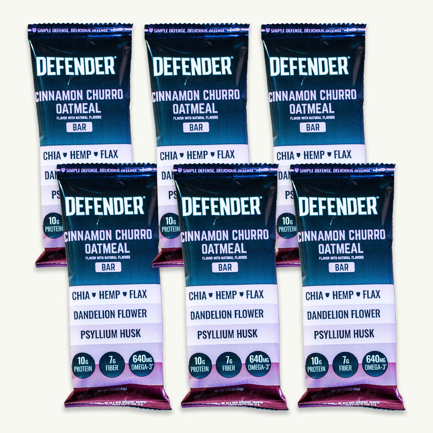 Defender Cinnamon Churro Oatmeal Protein Bar 1.55oz