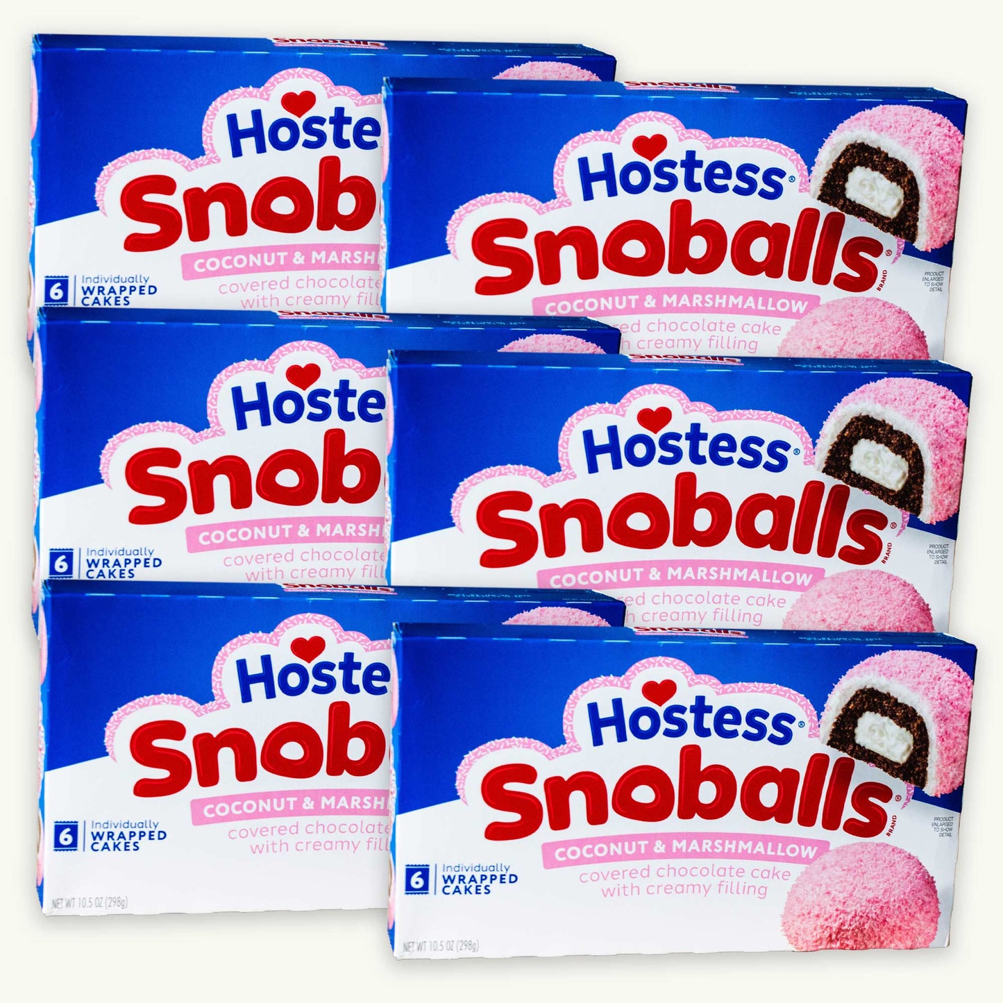 Hostess Snowballs Coconut Marshmallow Chocolate Cake (Pink) 10.5oz 6ct
