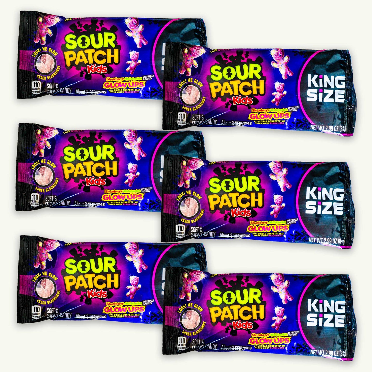 Sour Patch Kids Strawberry Watermelon Glow Ups 2.99oz