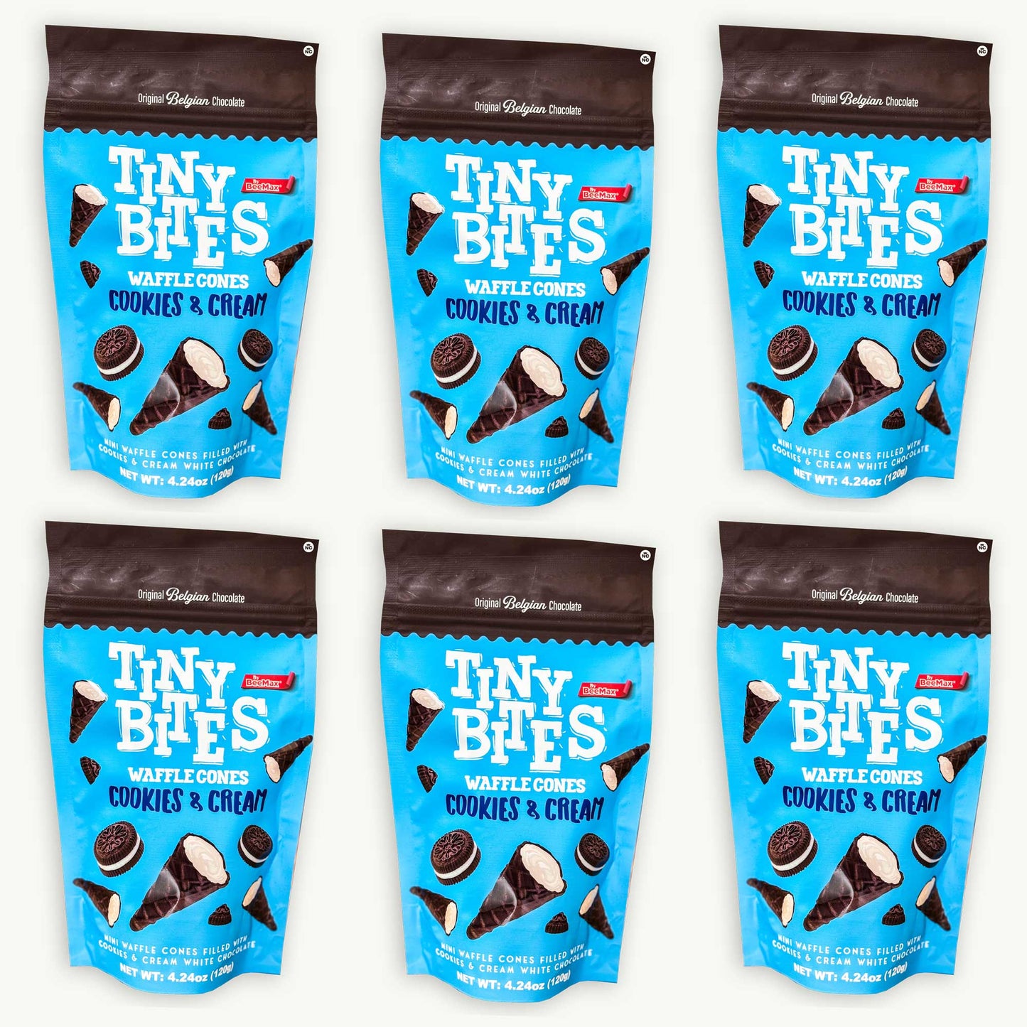 BeeMax Tiny Bites Cookies & Cream Waffle Cones 4.24oz