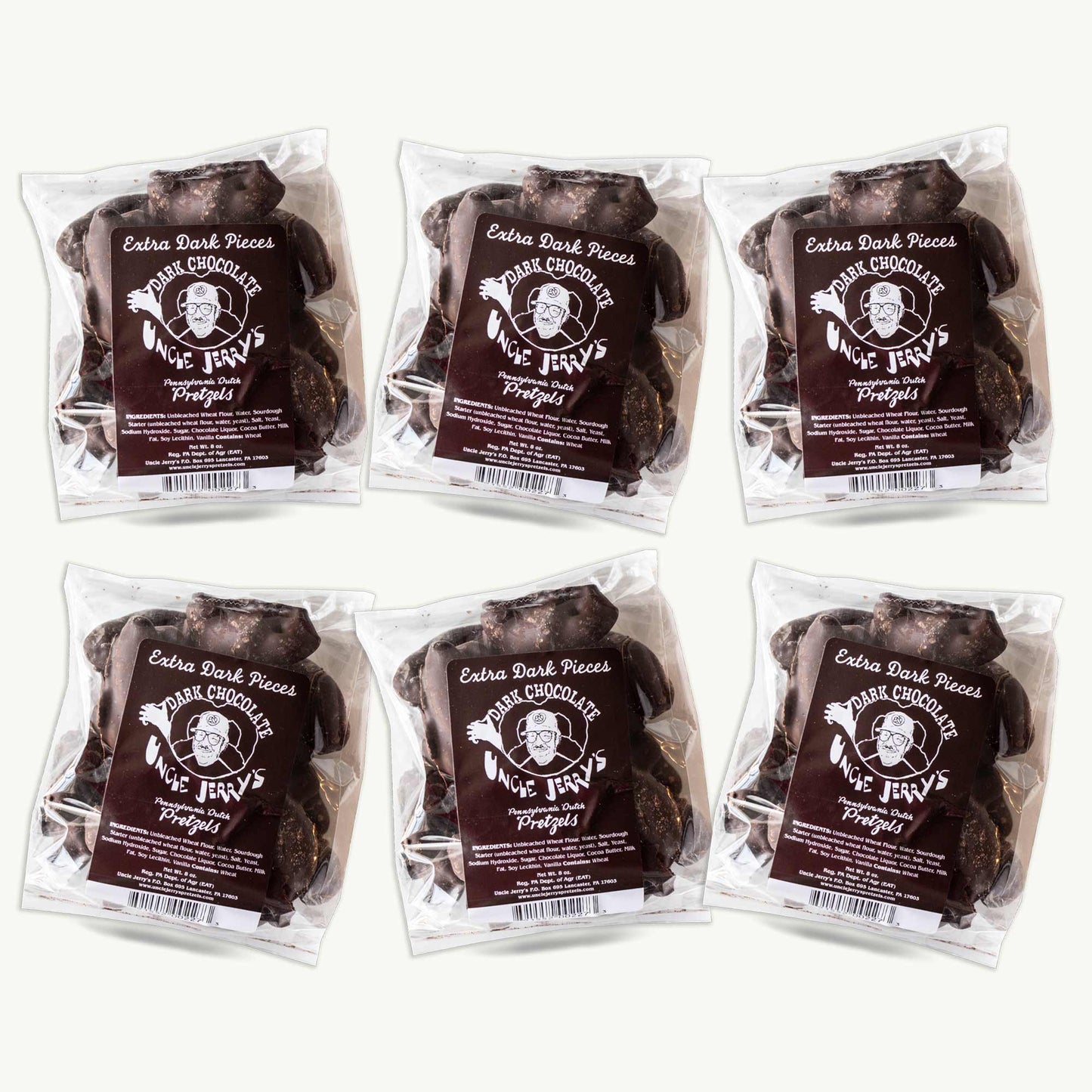 Uncle Jerry's Extra Dark Chocolate Pretzel Pieces 8oz