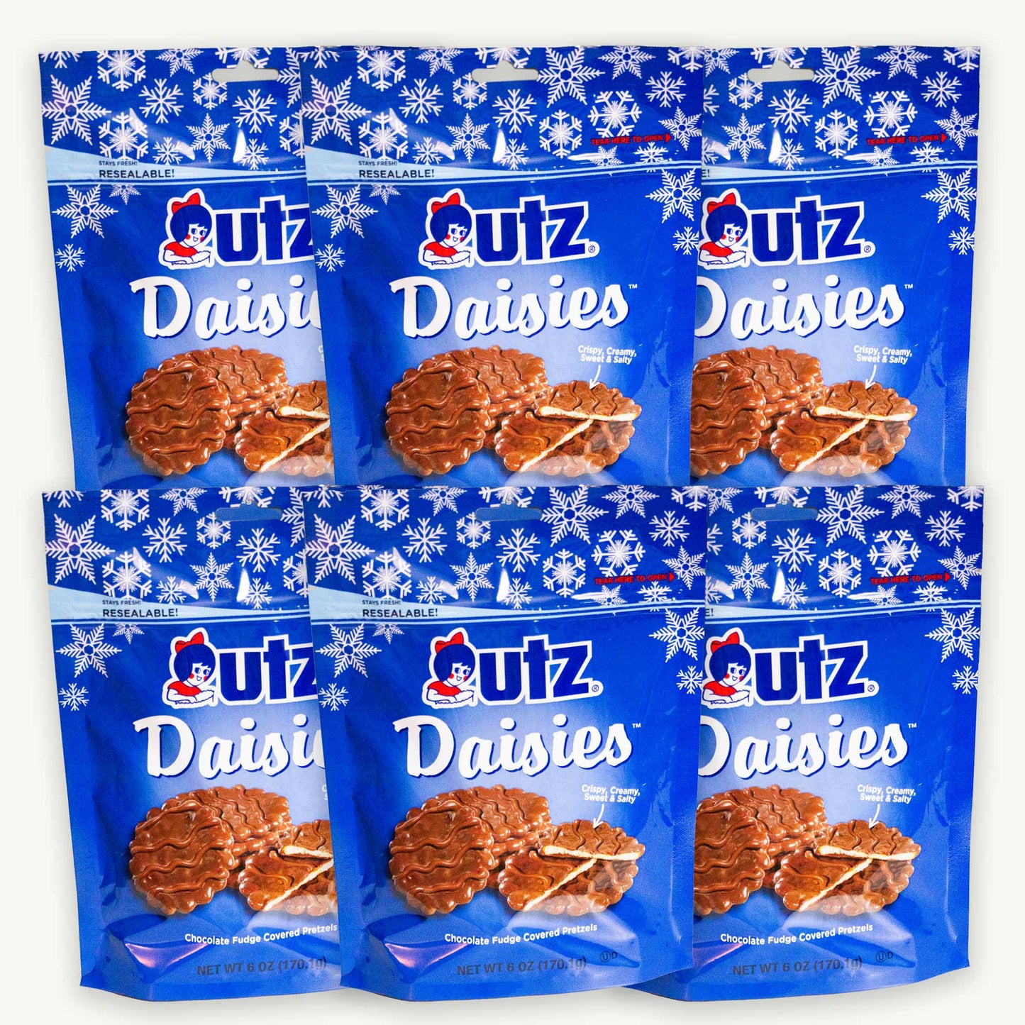 Utz Christmas Daisies Chocolate Fudge Covered Pretzel 6oz