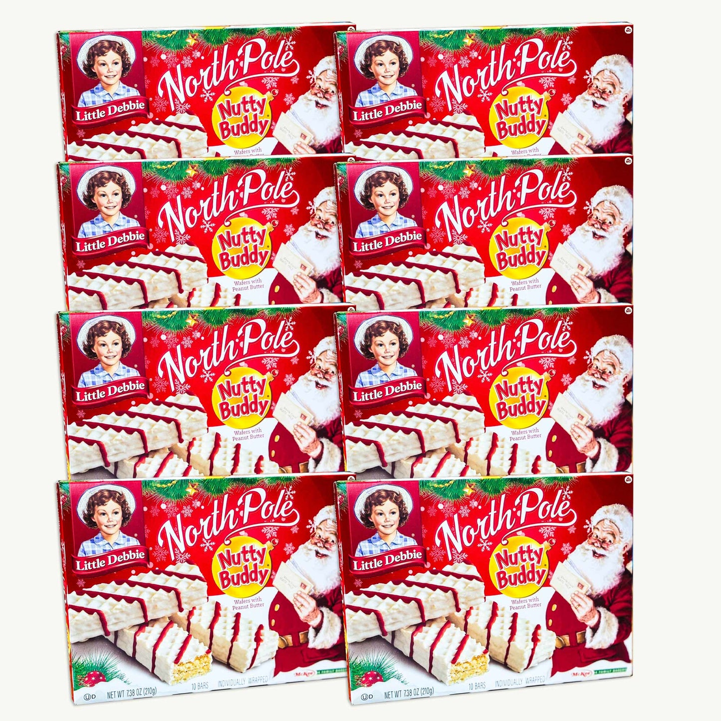 Little Debbie Christmas North Pole Nutty Buddy Bars 10ct 7.38oz