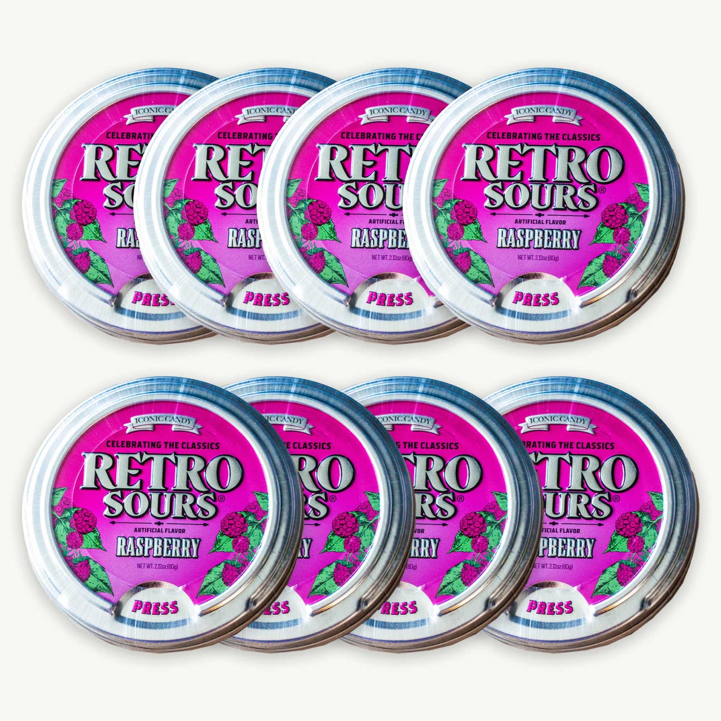 Retro Sours Raspberry Fruit Candy 2.12oz