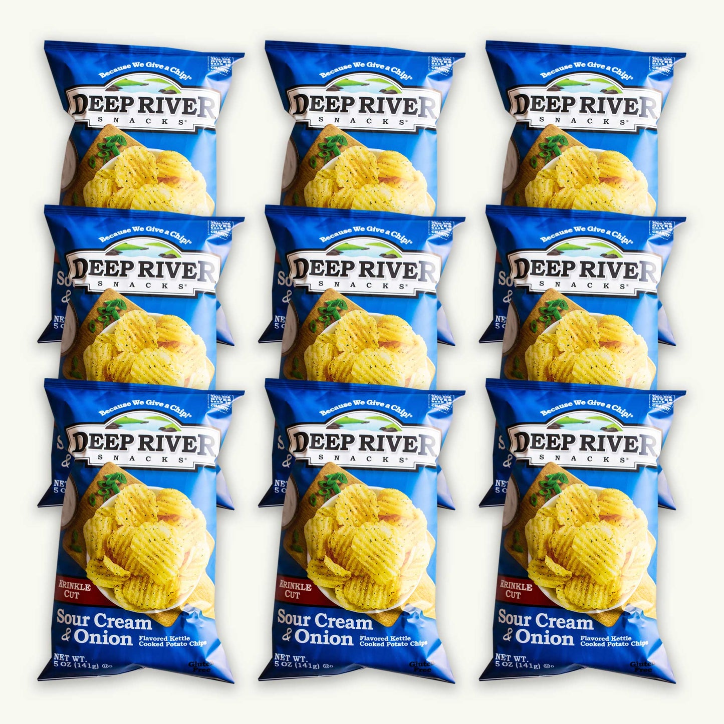 Deep River Krinkle Cut Sour Cream Onion Potato Chip 5oz