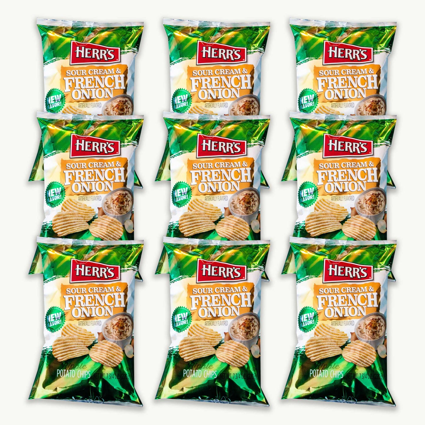 Herr's Sour Cream and French Onion Ripple Potato Chip 7.75oz