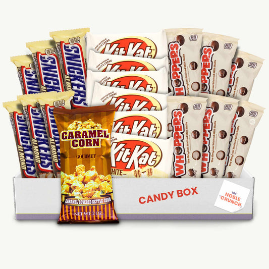 Whoppers (1.76oz - 6pk) - White Creme Kit Kat Wafer (1.76 - 6pk) - Almond Snickers (1.75oz - 6pk) - Caramel Kettle Popcorn 2oz - 19 Items