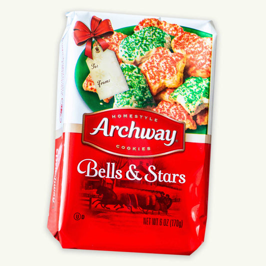 Archway Christmas Holiday Bells and Stars Cookies 6oz