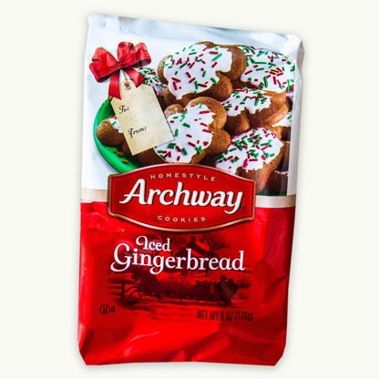 Archway Christmas Holiday Iced Gingerbread Cookies 6oz
