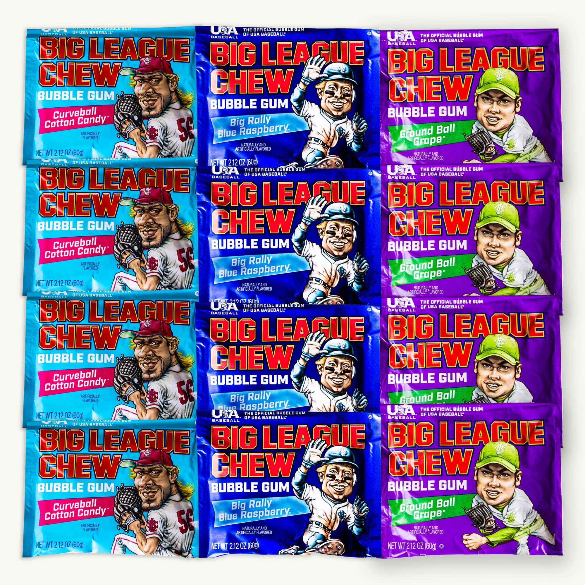 Big League Chew Bubble Gum Variety Pack 2.12oz - Big Rally Blue Raspbe ...