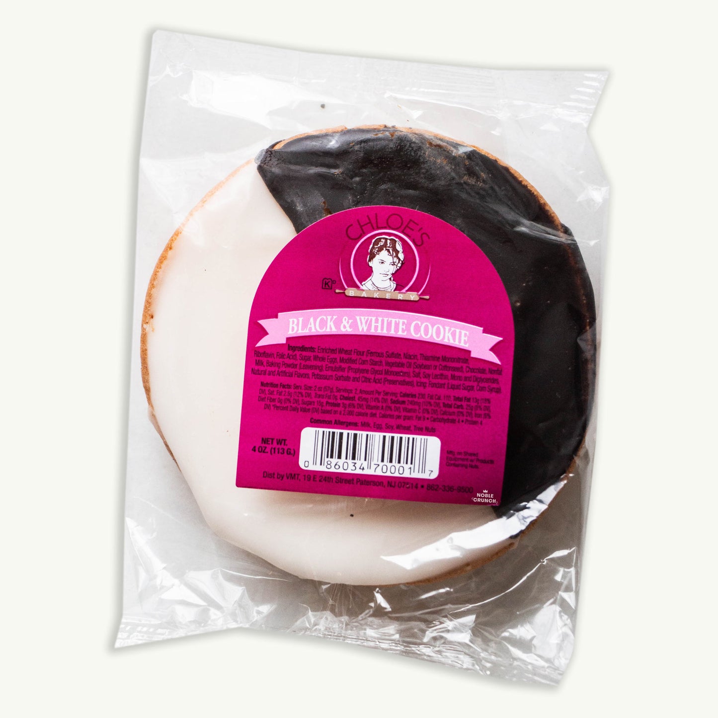 Chloe's Gourmet Black and White Cookie 4oz