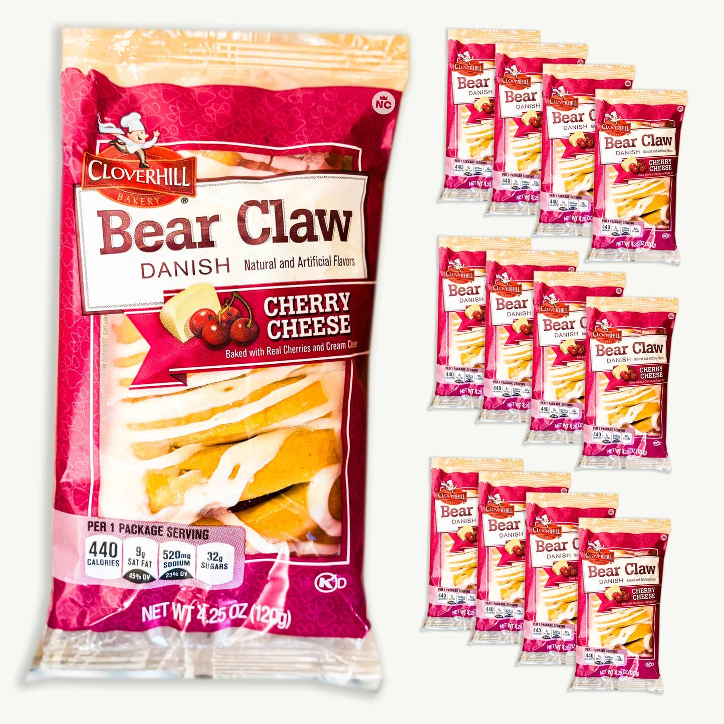 Clover Hill Cherry Cheese Bear Claw 4.25oz