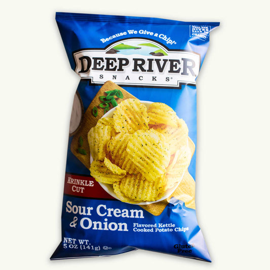 Deep River Krinkle Cut Sour Cream Onion Potato Chip 5oz