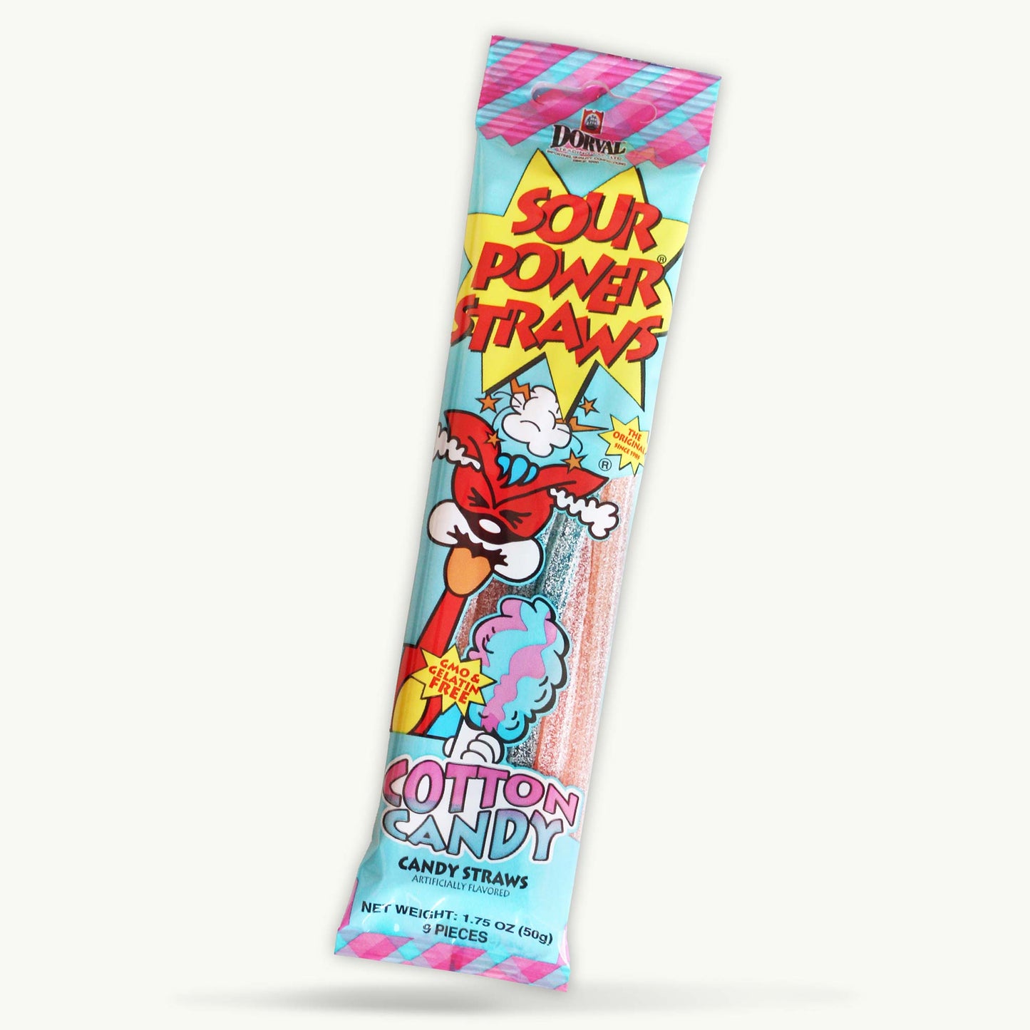 Cotton Candy Sour Power Candy Straws 1.75oz