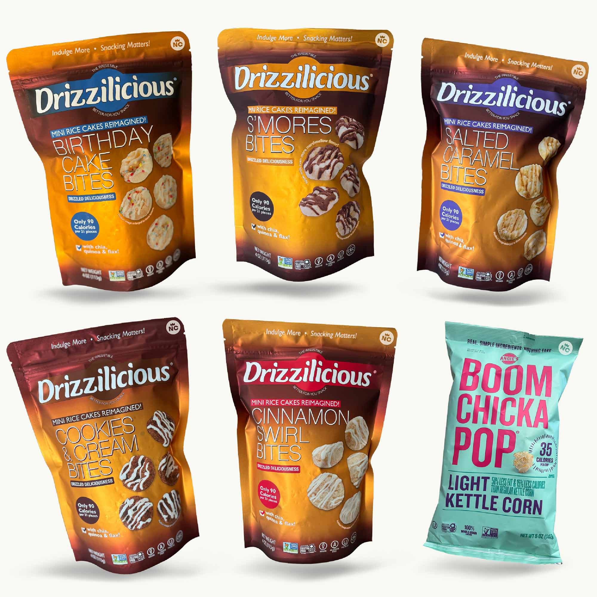 Drizzilicious Mini Rice Cakes Variety Pack - Birthday, Smores, Salted ...