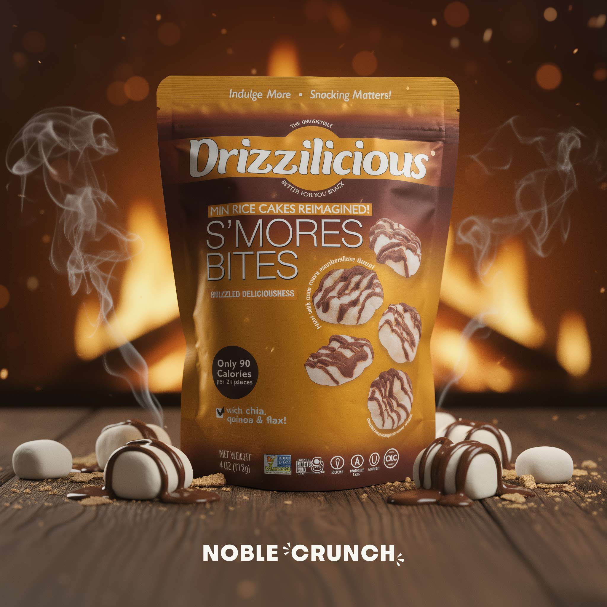 Drizzilicious Smores Bites Mini Rice Cakes 4oz – Noble Crunch
