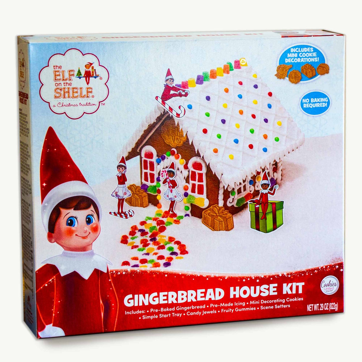 Christmas Large Gingerbread House Kits -  Variety Pack - Elf on the Shelf, Minion, Christmas, Trolls - Herr's Chocolate Pretzels (3.5oz)