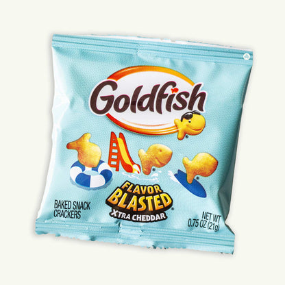 Goldfish Flavor Blasted Xtra Cheddar Crackers Summer Snack Packs 0.75oz