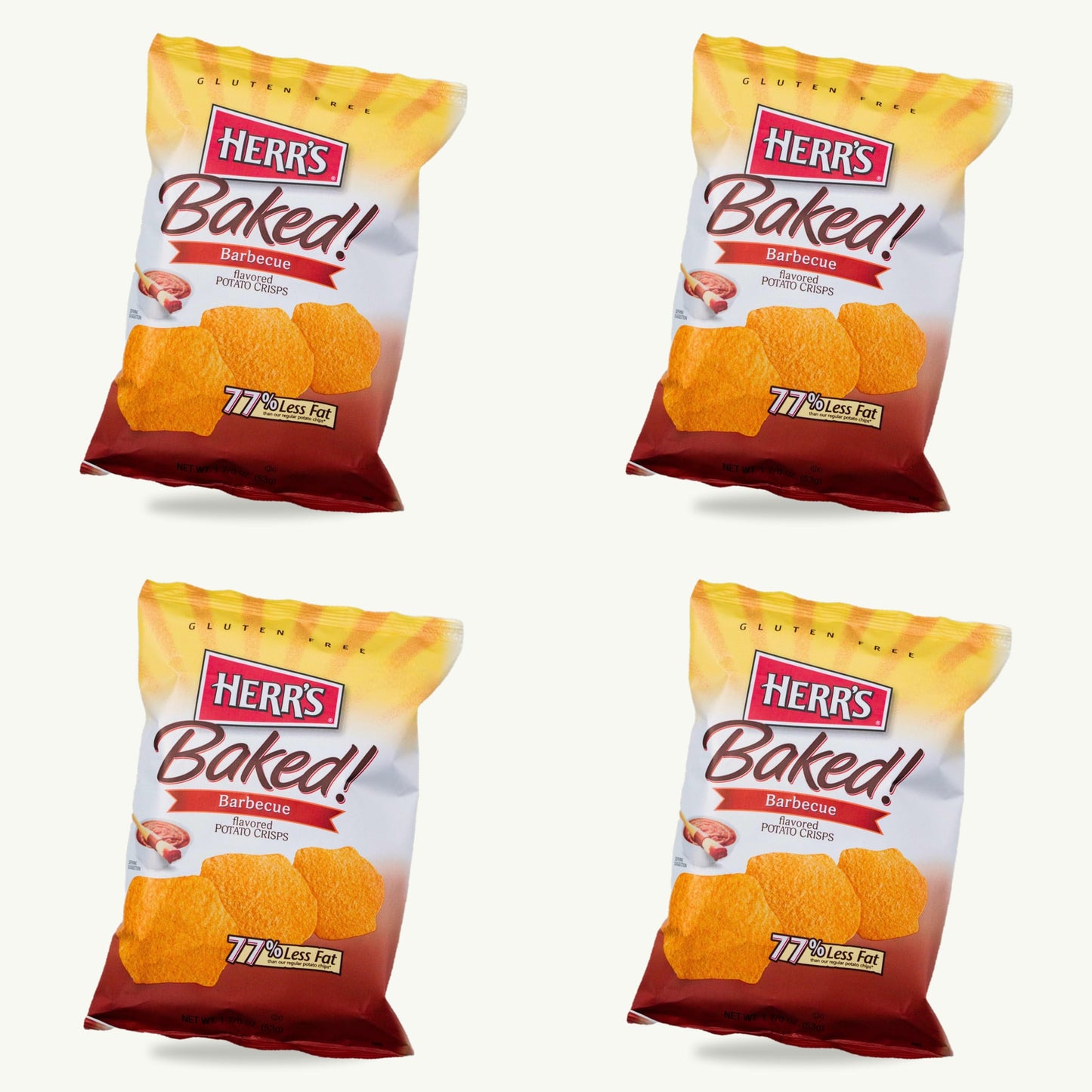 Herr's Baked BBQ Potato Crisps 1.875oz — 4-pack