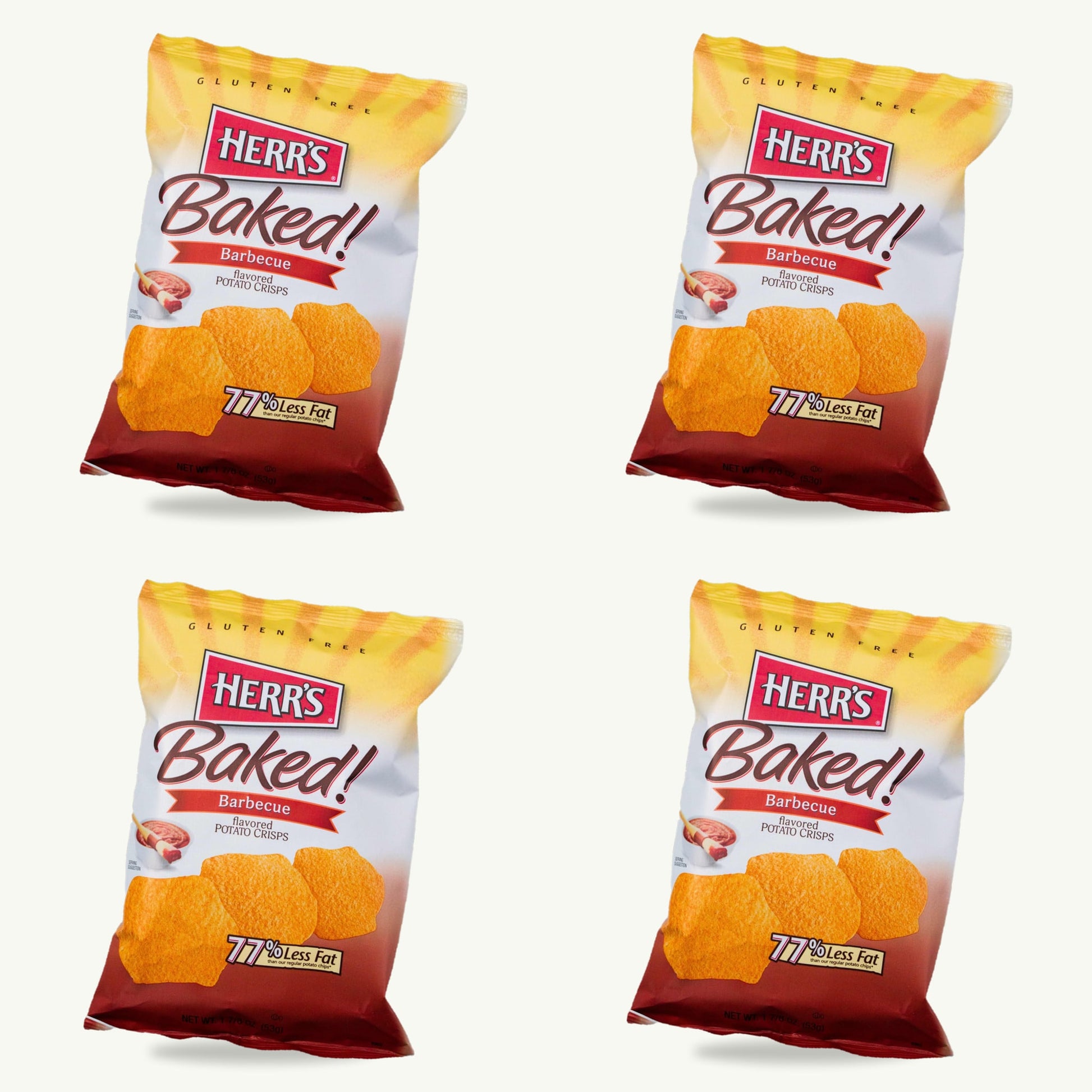 Herr's Baked BBQ Potato Crisps 1.875oz — 4-pack
