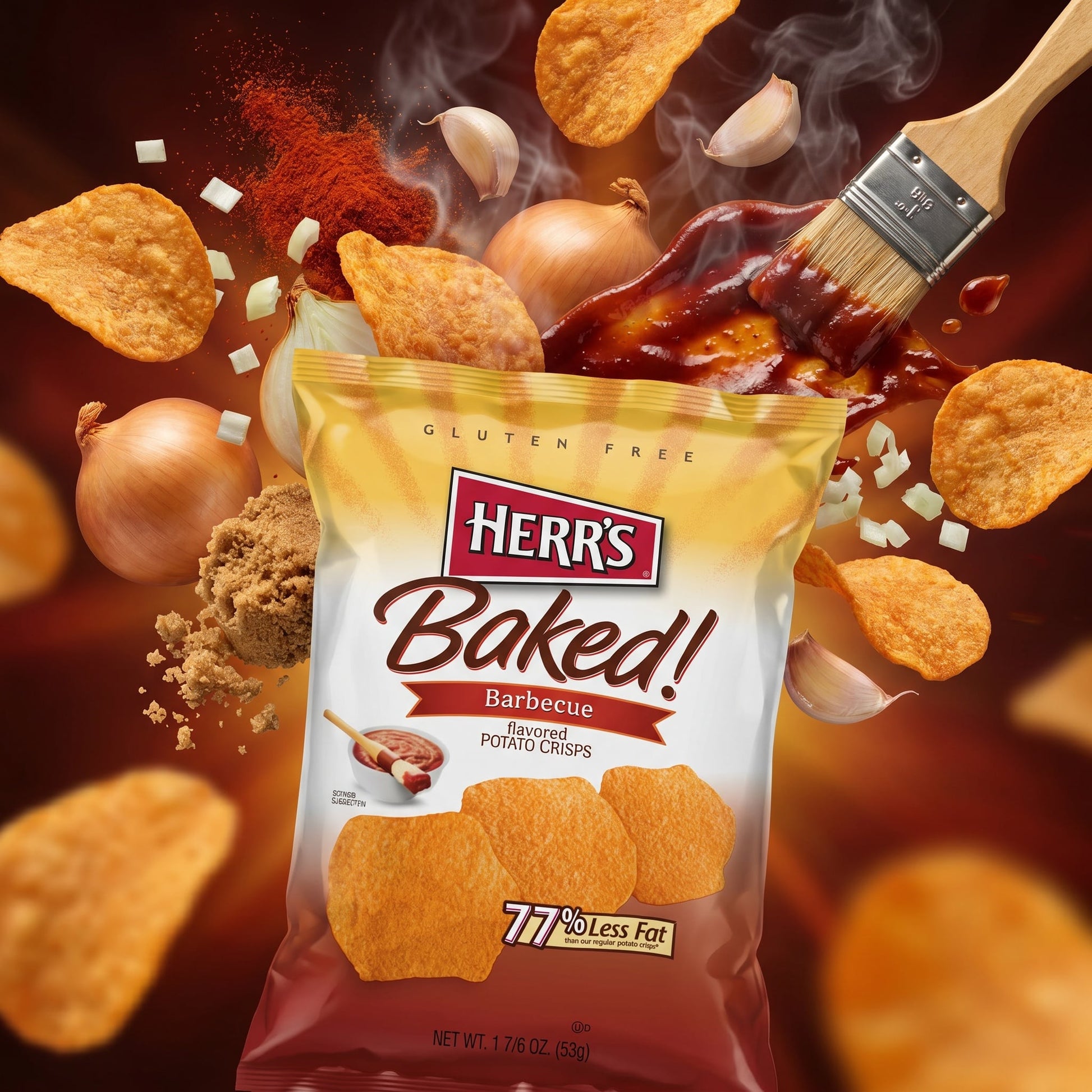 Herr's Baked BBQ Potato Crisps 1.875oz — creative scene