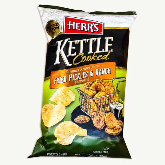 Herr's Fried Pickles Ranch Kettle Cooked Potato Chips 6.5oz