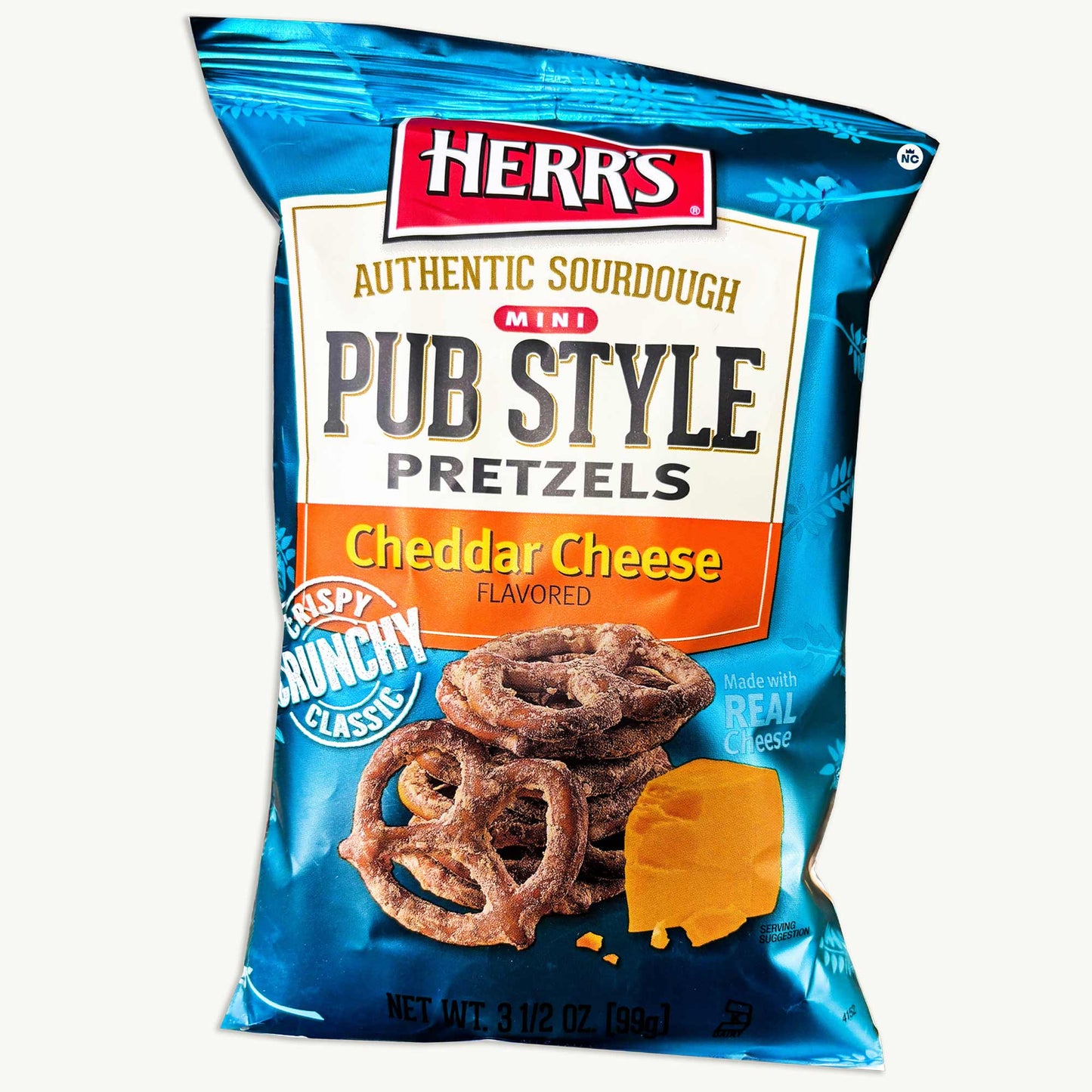 Herr's Sourdough Mini Pub Style Cheddar Cheese Pretzels 3.5oz